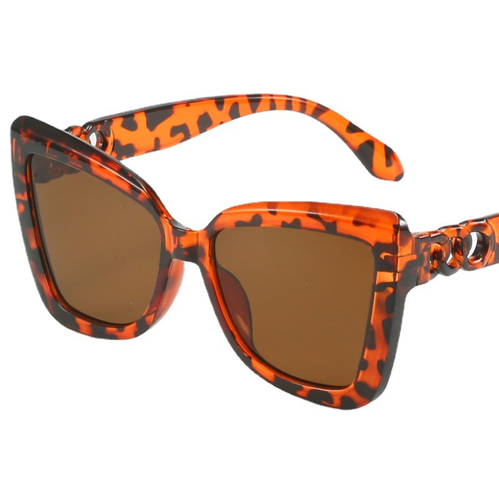 Dame moderne Cat-Eye solbriller med klar ramme og UV-beskyttelse Luvikno