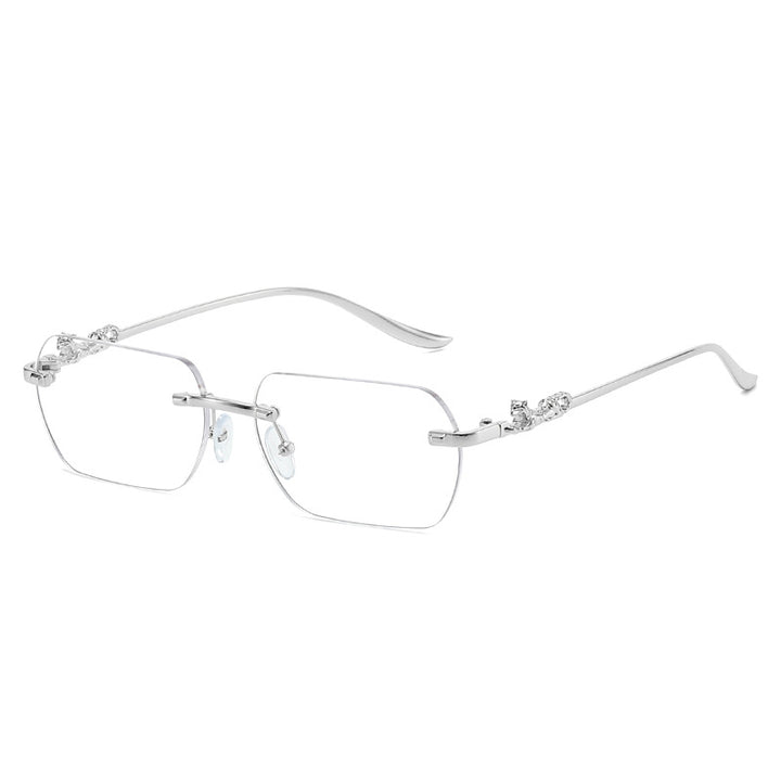 Damer elegant halvmellomrammebrille med dekorative detaljer Luvikno
