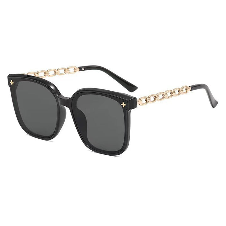 Dame Designer-solbrille med elegante lenker Luvikno
