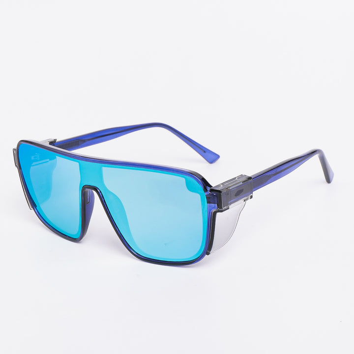 Dame sporty solbriller i futuristisk design med fargede linser Luvikno
