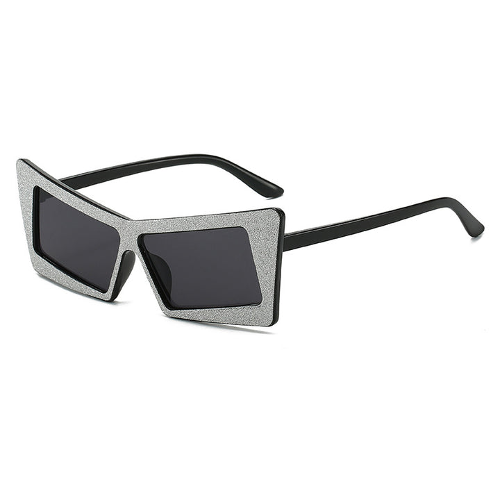Dame geometrisk solbrille med glitrende elementer Luvikno