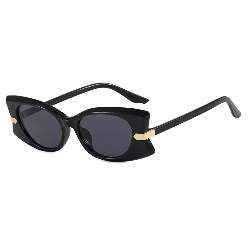 Dame Cat-Eye Solbrille med stilfull metalldetalj og UV-beskyttelse Luvikno