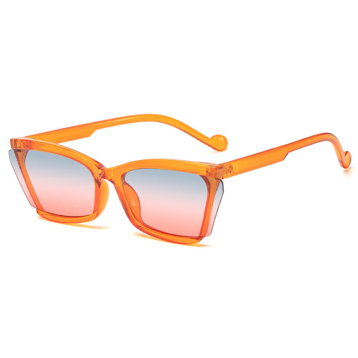 Dame moteriktig solbrille med unikt rektangulært design og UV-beskyttelse Luvikno