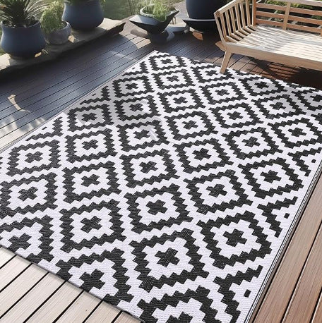 Dame Elegant dekorativ teppe med geometrisk mønster Luvikno
