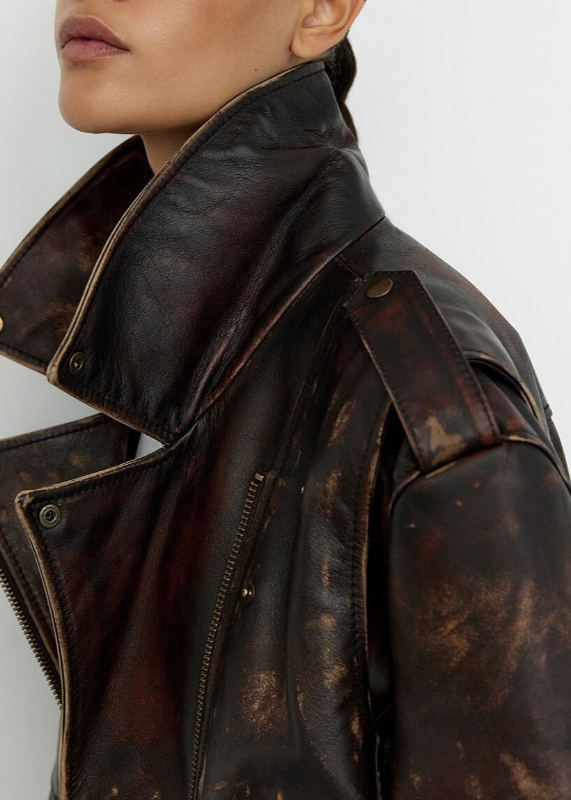 Luvik | Skinn Korte Biker-jakke