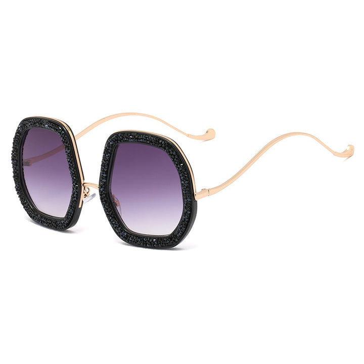 Damer ekstravagant solbrille med glitrende ramme Luvikno