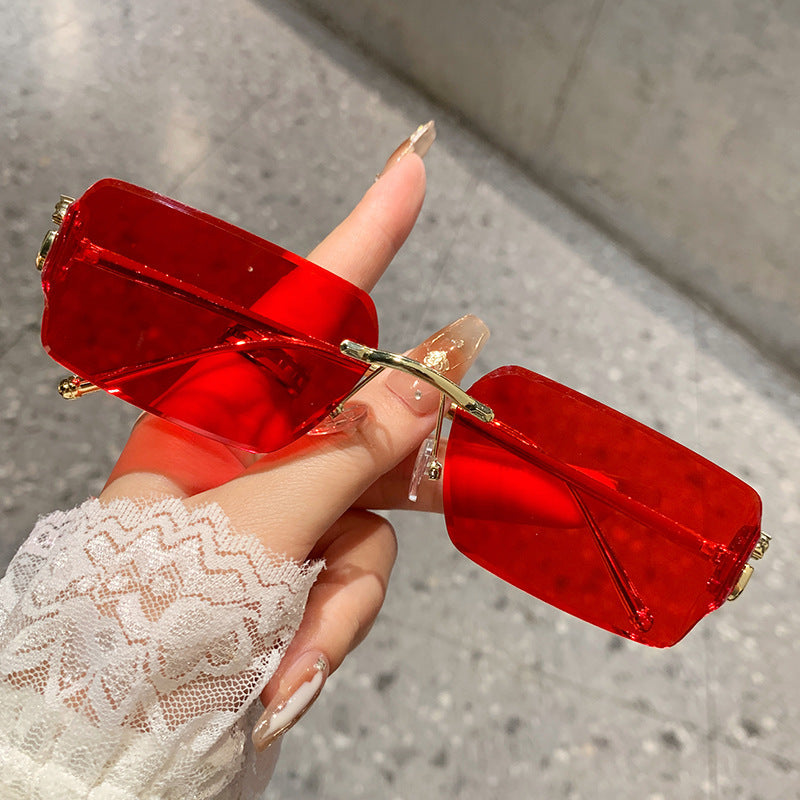 Dame elegant firkantet solbrille med stilfullt skjellmønster og UV-beskyttelse Luvikno