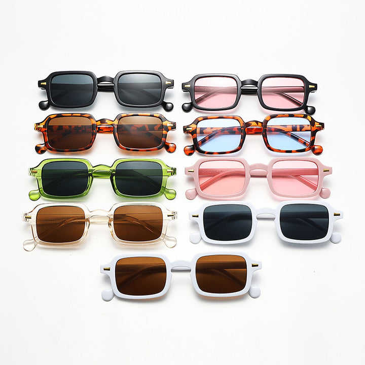 Dame geometrisk solbrille med trendy dyreprint Luvikno