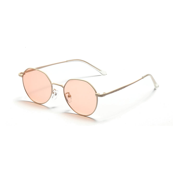 Dame rund brille med filigran metallramme Luvikno