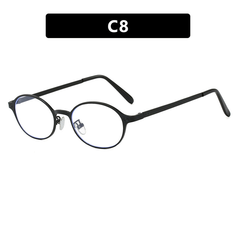 Dame rund brille med filigran metallramme og behagelige nesepads Luvikno
