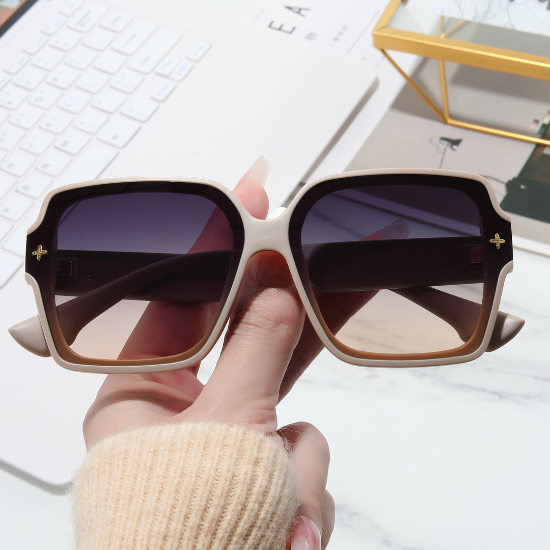Dame firkantet oversized solbrille med moderne design Luvikno