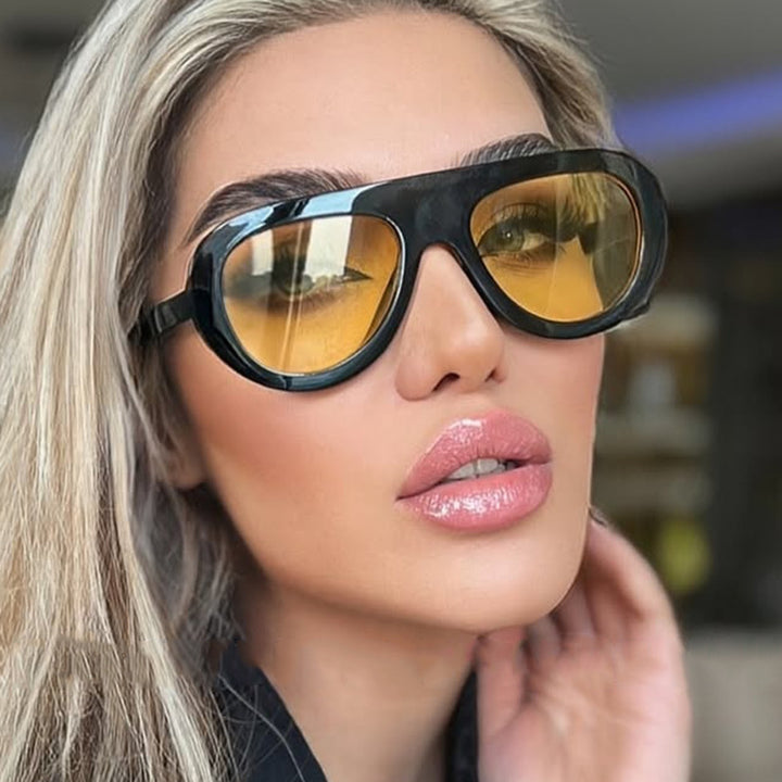 Dame moteriktig oversized solbriller med beskyttende UV-filter Luvikno