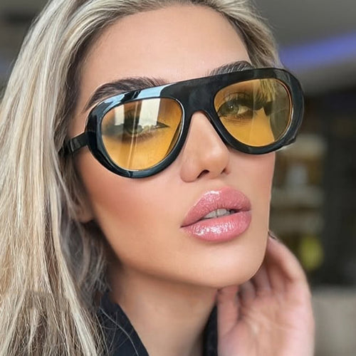 Dame moteriktig oversized solbriller med beskyttende UV-filter Luvikno