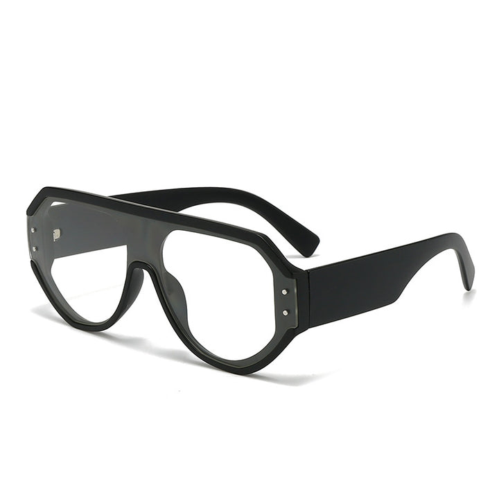 Dame fashionable oversized solbriller med bred ramme Luvikno