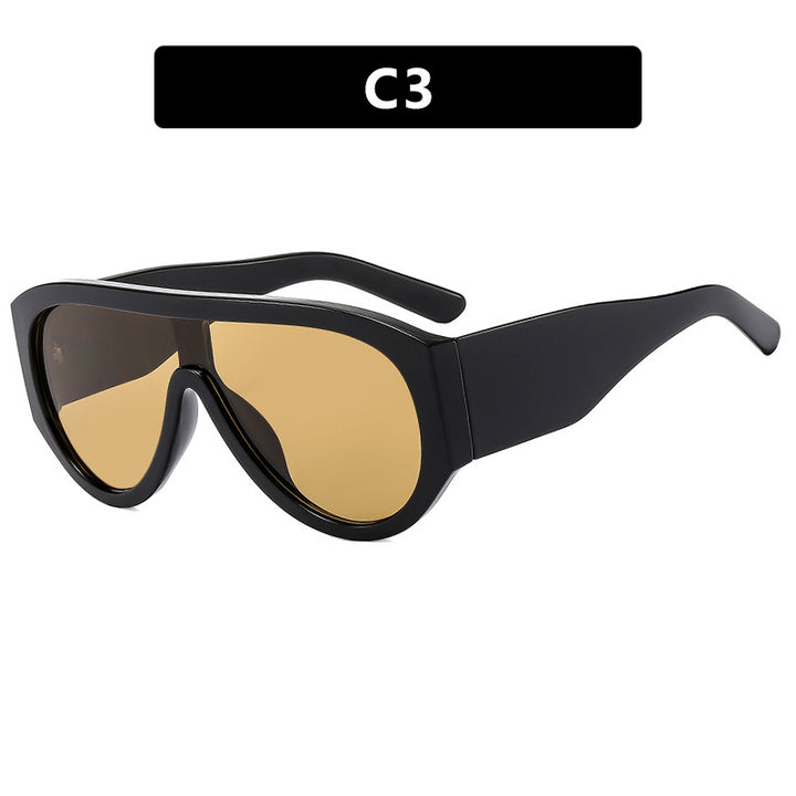 Dame moteriktig solbrille med bred glamourøs ramme og UV-beskyttelse Luvikno