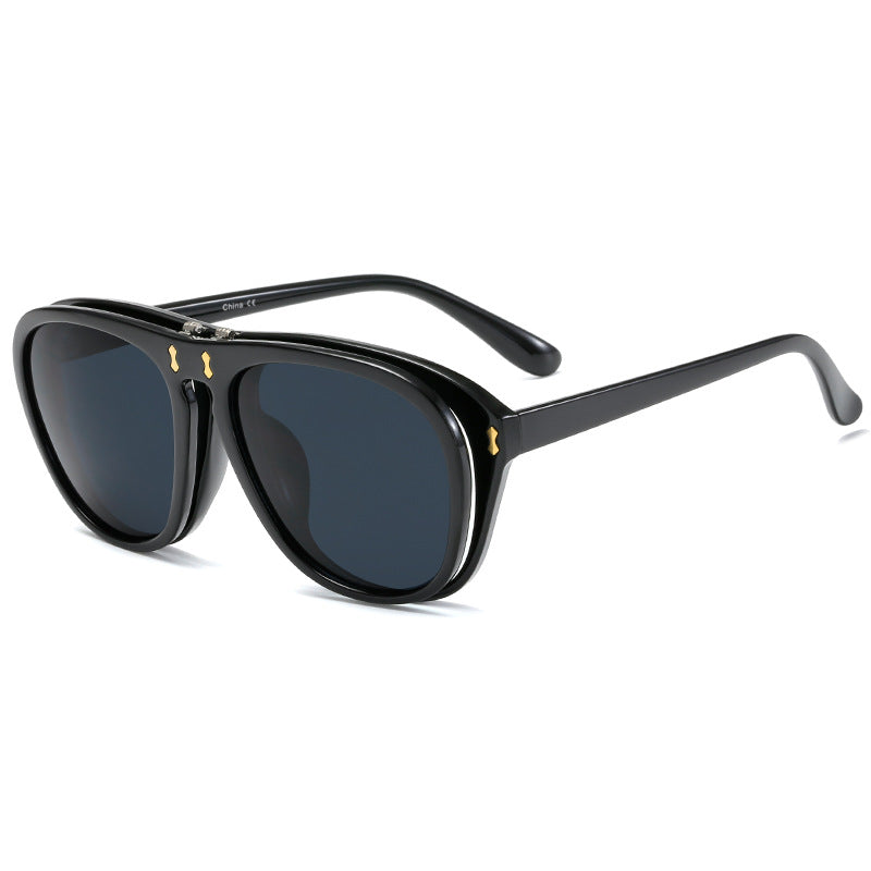 Dame moderne oversized solbrille med unik skjelldesign Luvikno