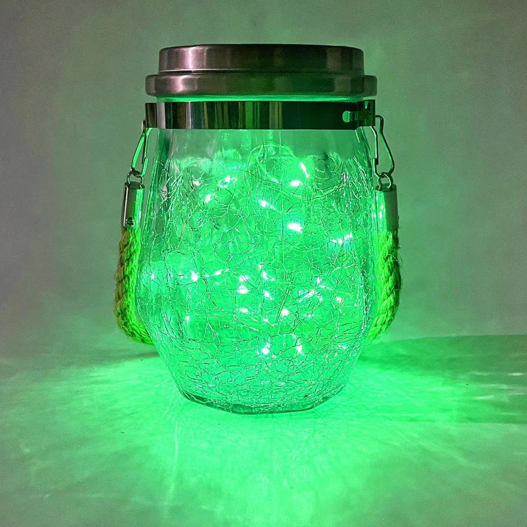 Samtidig KREATIV sprukket glassflaske stjerne dekor LED solcelle lyskjede for utendørs terrasse | Luvikno