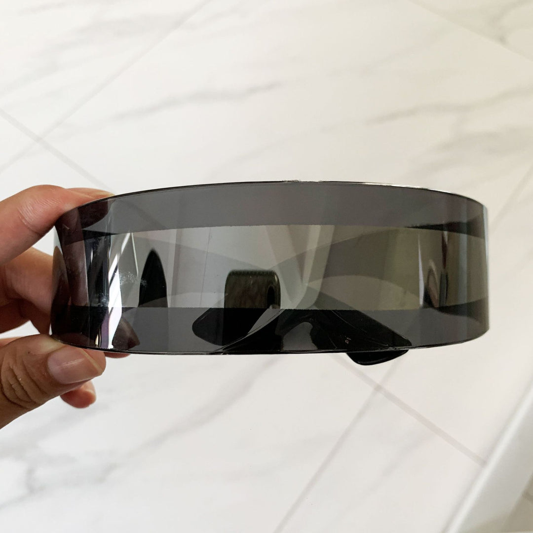 Damer futuristisk visir-lignende solbrille Luvikno
