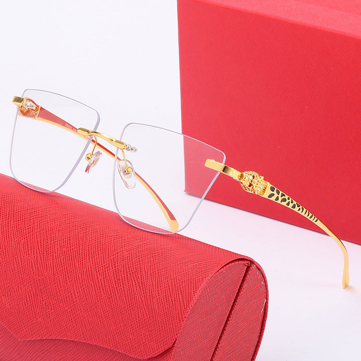 Dame Geometrisk Solbrille med elegant gullfarget detalj Luvikno