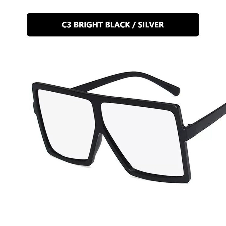 Damer moderne oversized solbrille med transparent ramme og stilige linser Luvikno