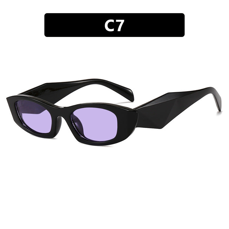 Dame trendy Cat-Eye solbriller med unikt ramme og UV-beskyttelse Luvikno