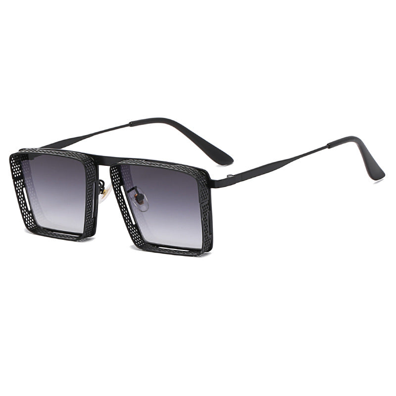 Dame ekstravagant firkantet solbrille med hullet ramme Luvikno