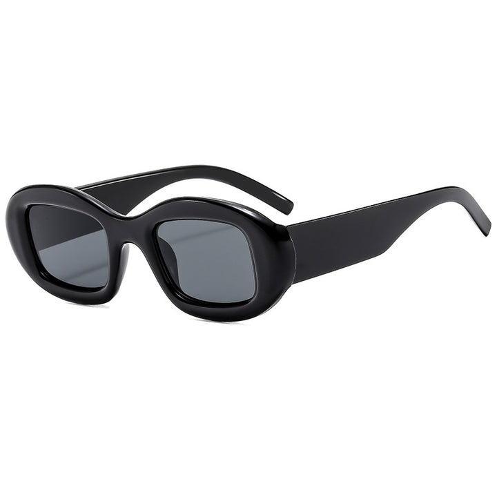 Dame Modisk solbrille med myk, buet ramme Luvikno