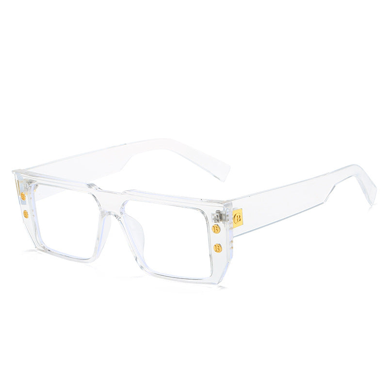 Dame moteriktig klar brille med gyldne detaljer Luvikno