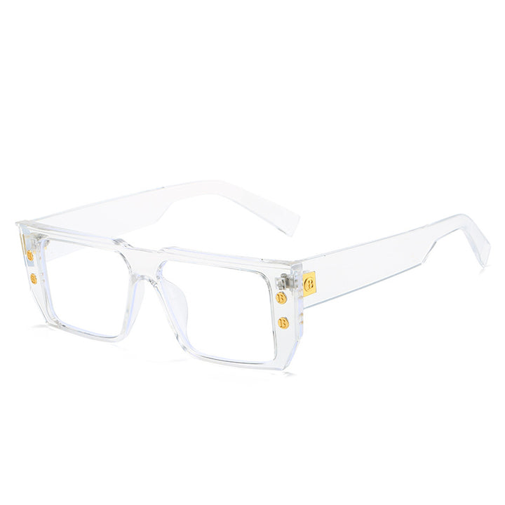 Dame moteriktig klar brille med gyldne detaljer Luvikno