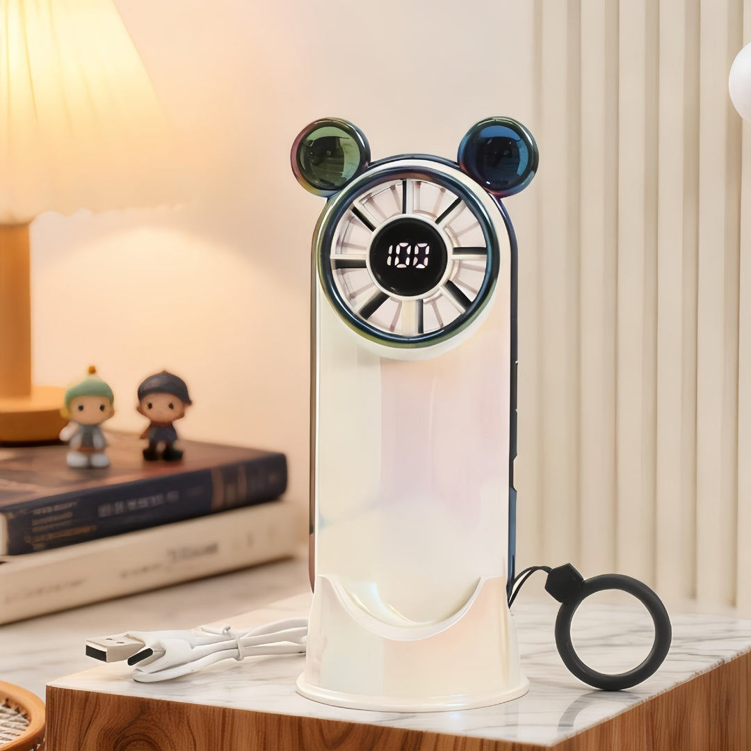 Dame Bærbar Mini-Ventilator med LED-skjerm og multifunksjonsdesign Luvikno