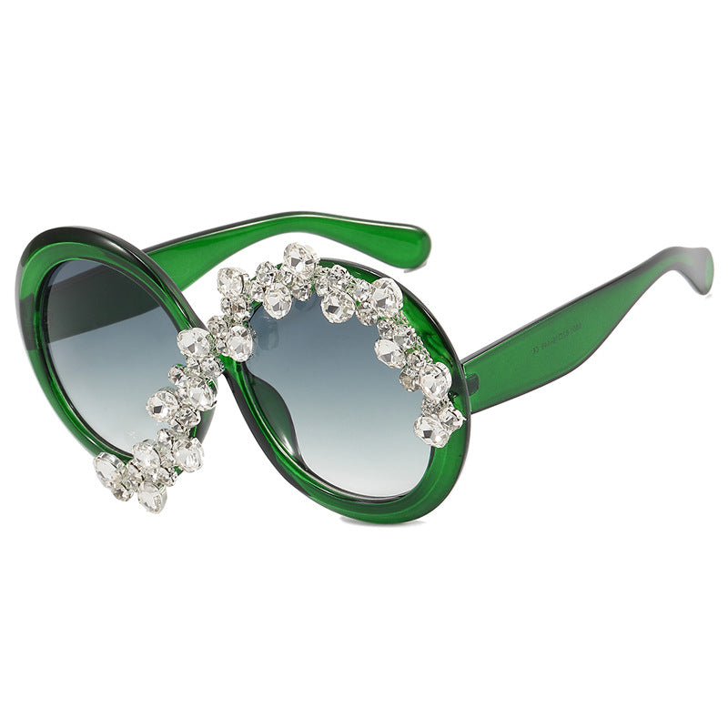 Dame Glamourøs Solbrille med Strassapplikasjoner Luvikno