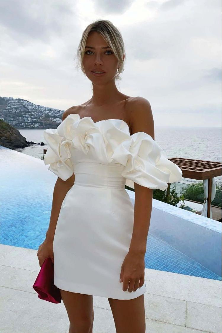 Luvik | frillit seksikäs one-shoulder mekko