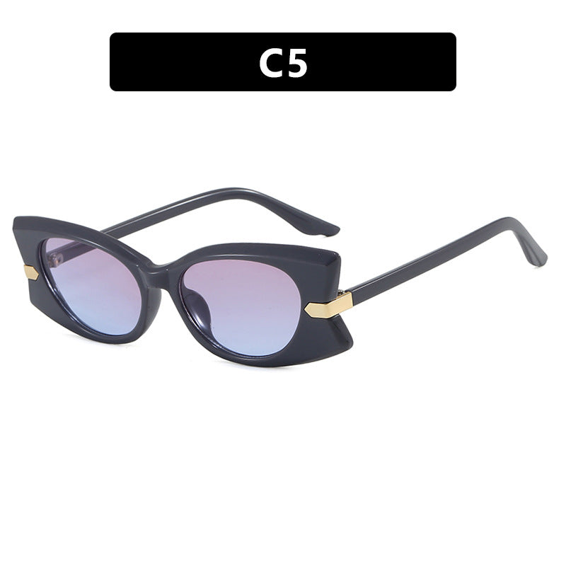 Dame Cat-Eye Solbrille med stilfull metalldetalj og UV-beskyttelse Luvikno