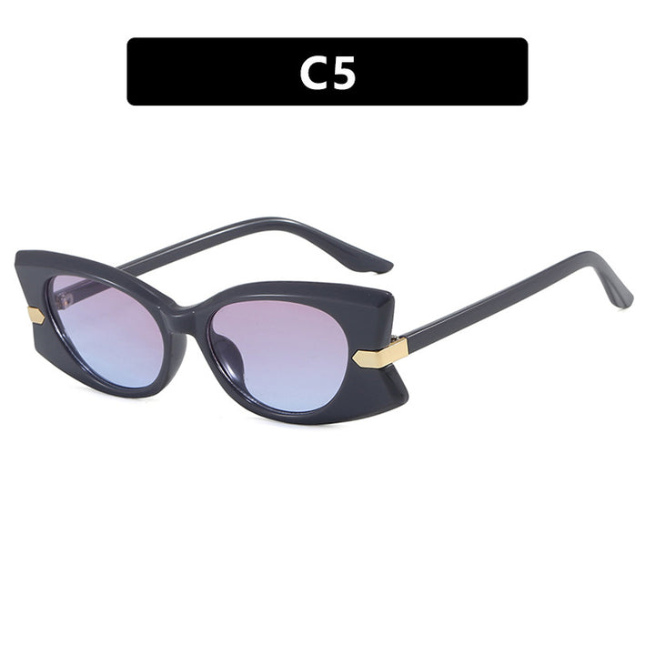 Dame Cat-Eye Solbrille med stilfull metalldetalj og UV-beskyttelse Luvikno