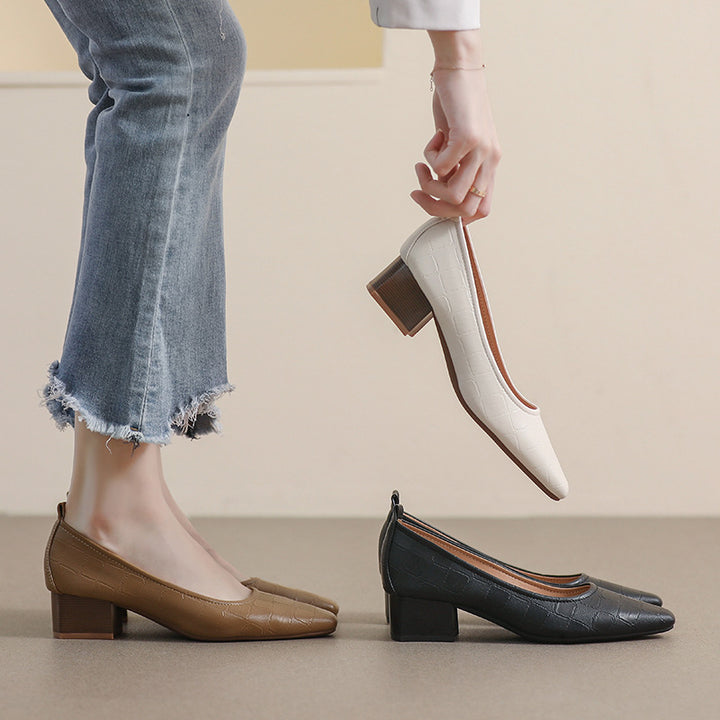 Naisten Kärkikorko Slingback-korkokengät krokotiilinahan näköisellä Luvik