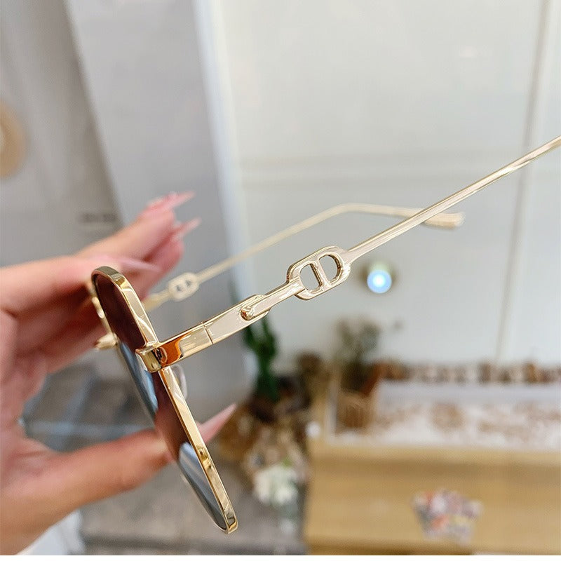 Dame geometrisk oversized solbrille Luvikno