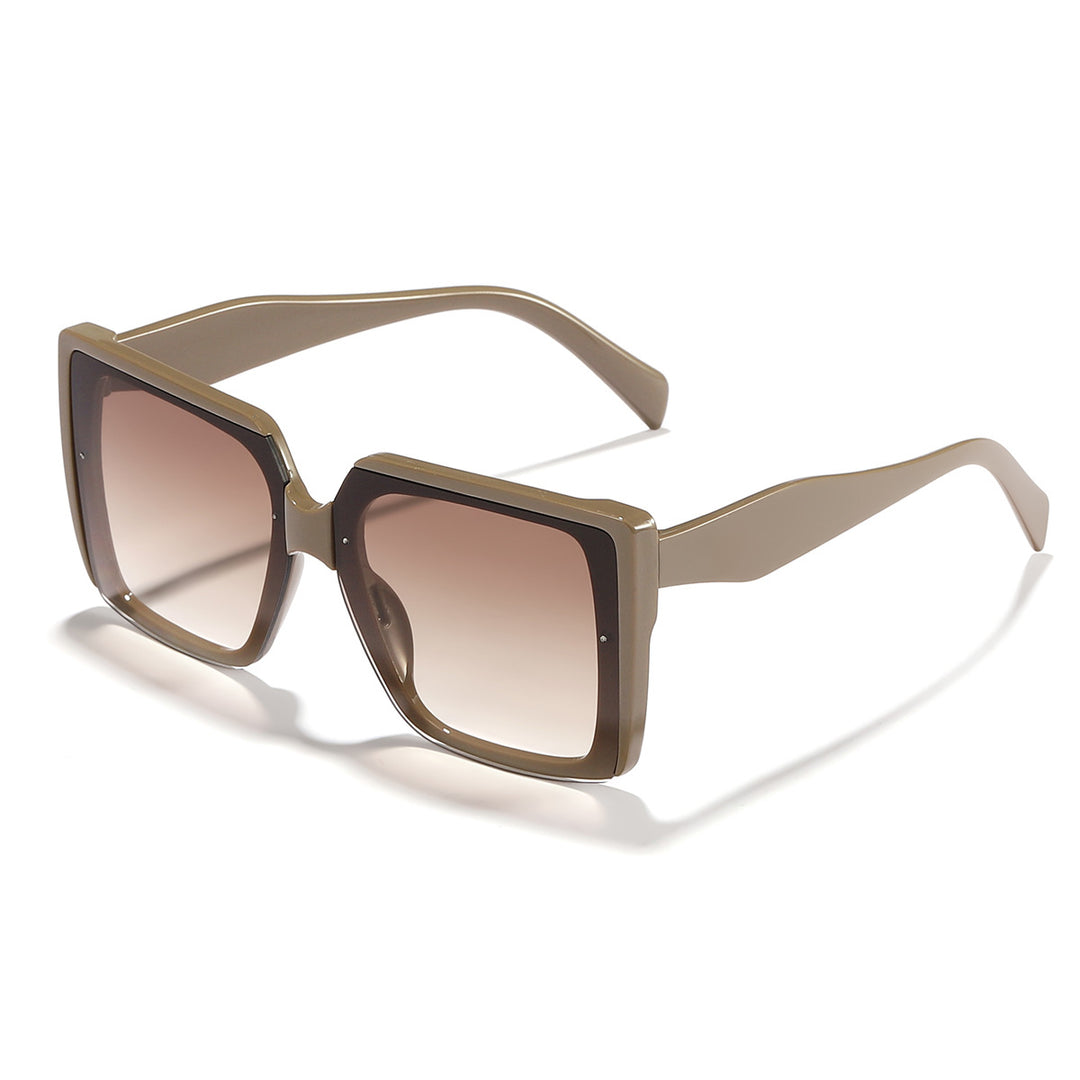 Dame oversized solbrille i trendy kvadratdesign Luvikno