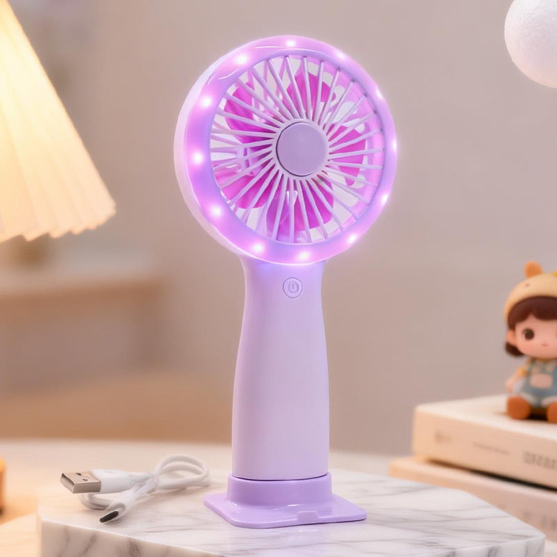 Dame Bærbar Håndvifte med LED-lys og USB-tilkobling Luvikno