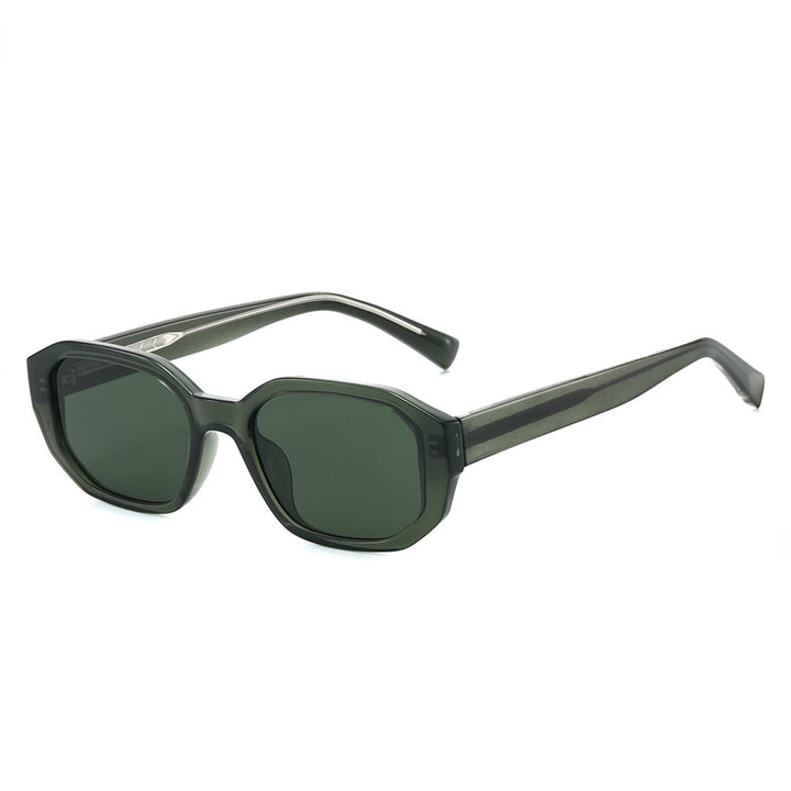 Dame moteriktig solbrille med unik åttekantet ramme Luvikno