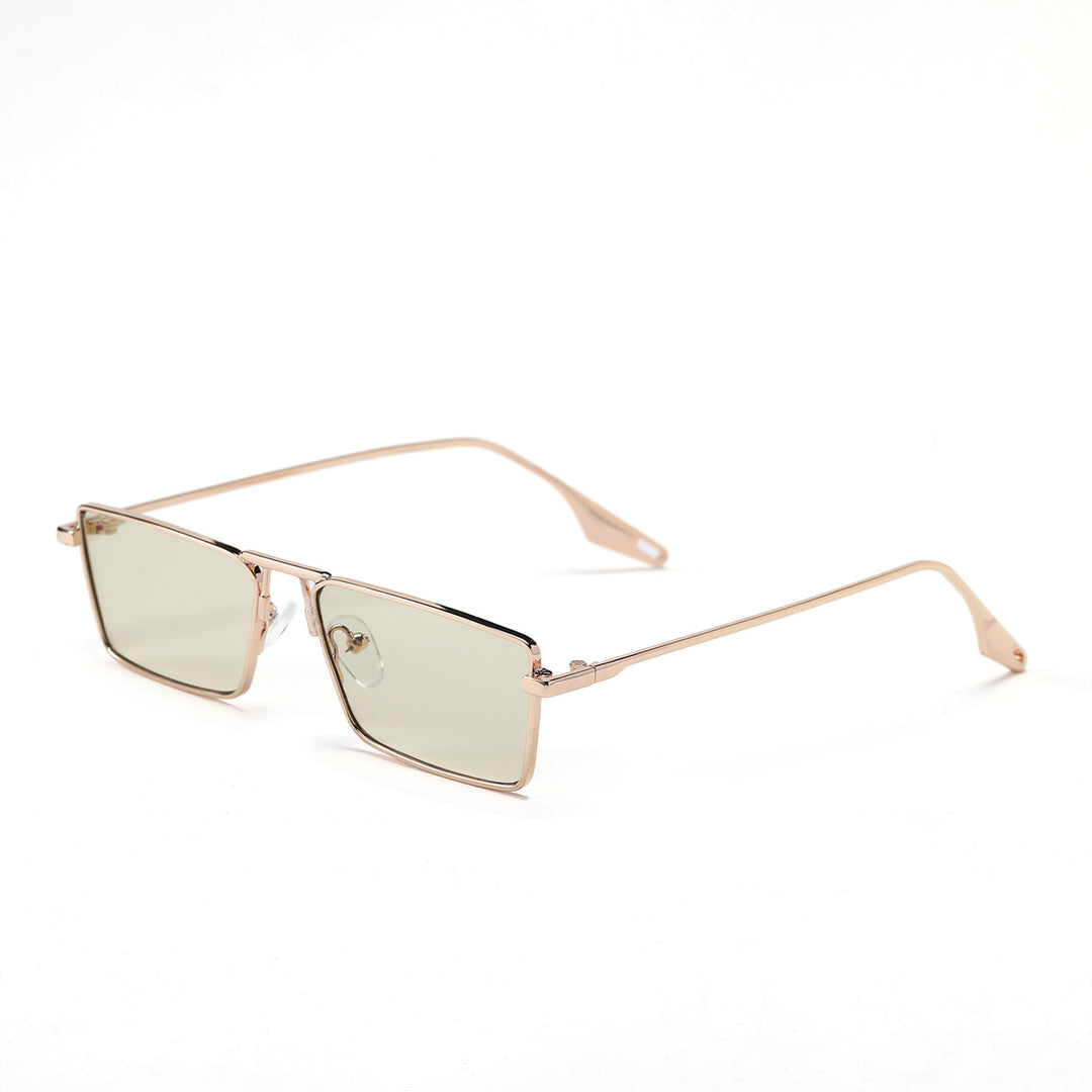 Dame elegant firkantet solbrille med smal metallramme og UV-beskyttelse Luvikno
