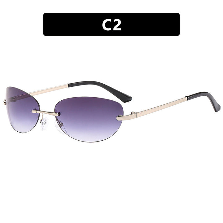 Dame moteriktig solbrille i elegant halvramme-B design Luvikno