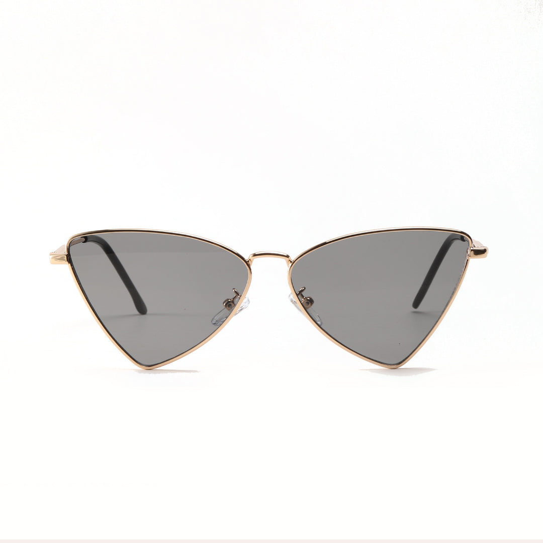 Dame trendy Cat-Eye solbriller med gullige detaljer Luvikno