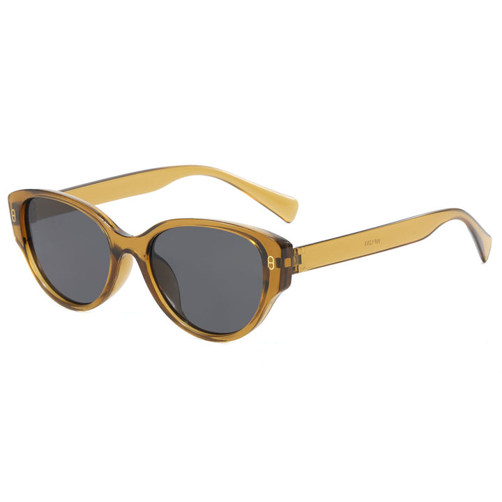 Dame Cat-Eye Solbrille med moderne plastikkramme Luvikno