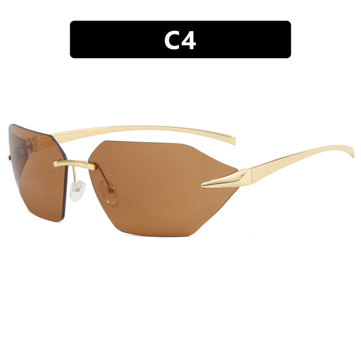 Damer geometrisk solbrille med elegant metallramme og polarisert glass Luvikno