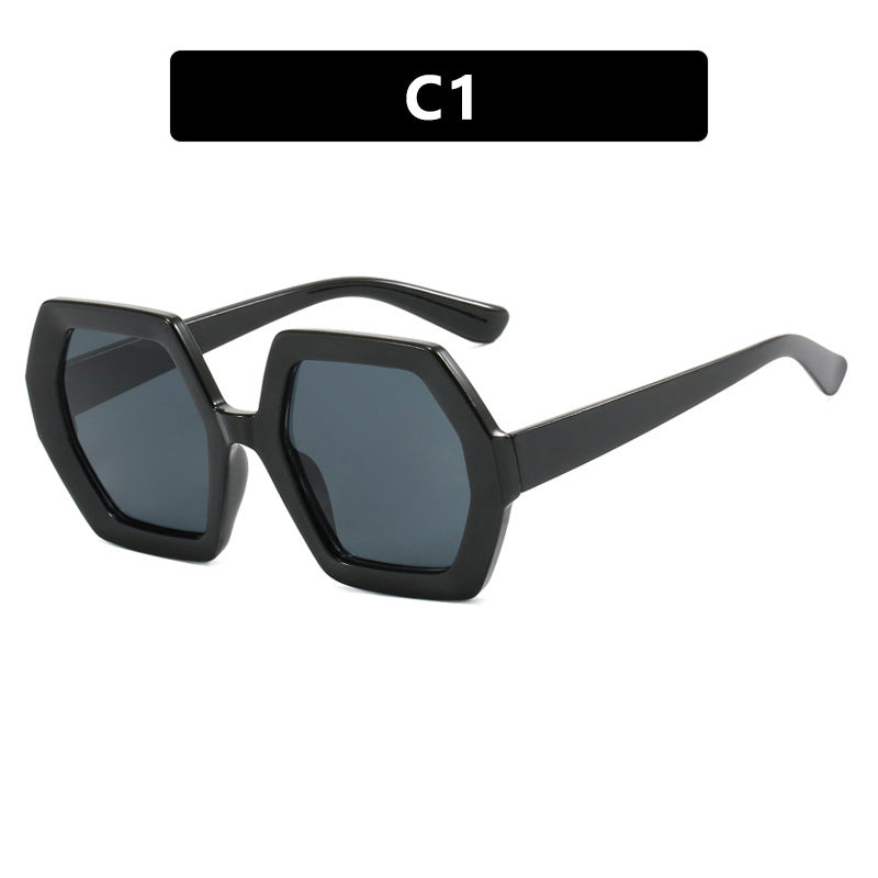 Damer innovativ hexagonal solbrille Luvikno