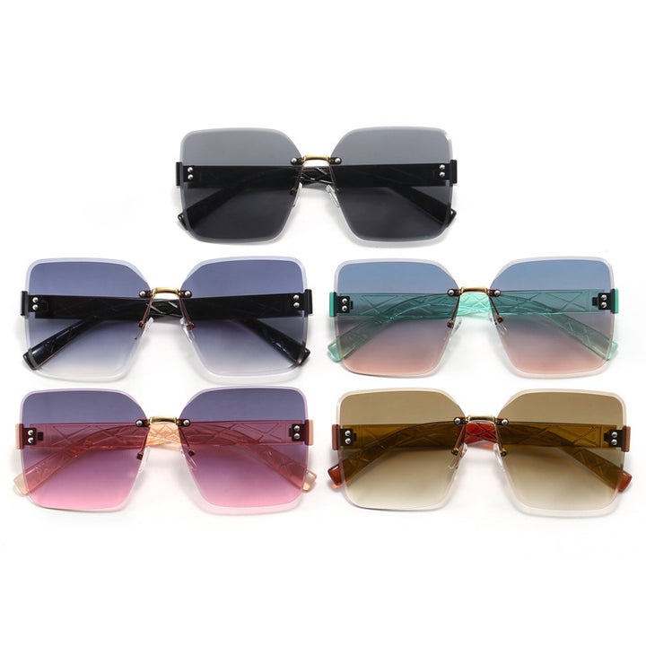 Damer oversized kvadratisk solbrille med moderne dekor Luvikno