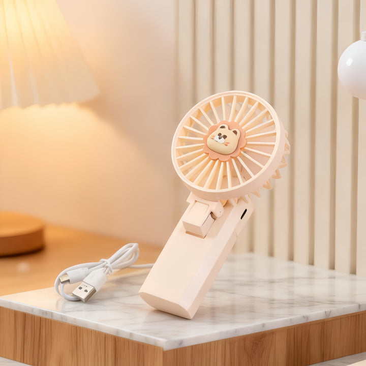 Damer bærbar håndvifte med sjarmerende dyredesign Luvikno