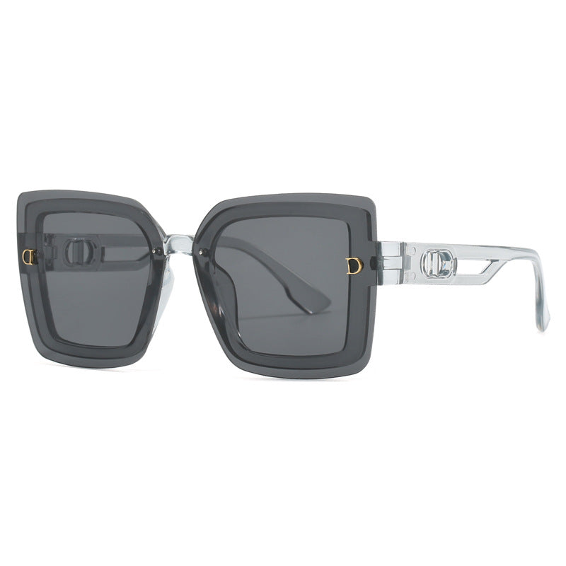 Dame moteriktig oversized solbrille i geometrisk design Luvikno