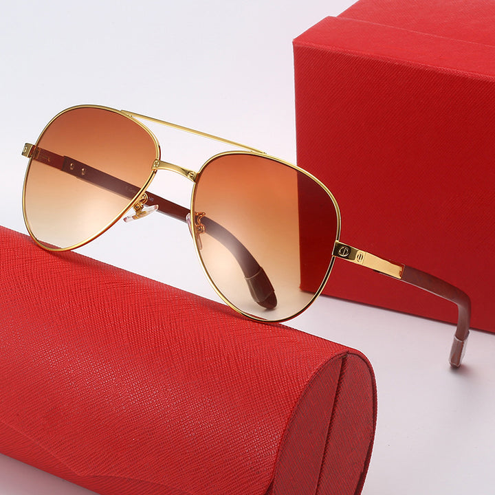 Dame elegant pilot solbrille med fin metallramme og UV-beskyttelse Luvikno