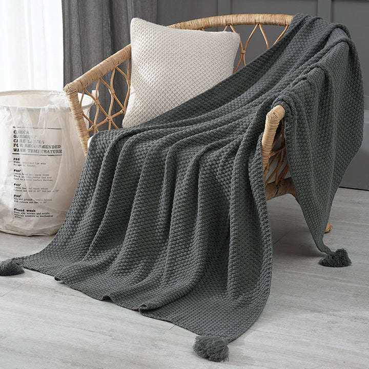 Kvinne Elegant Vaffelstruktur Teppe Luvikno